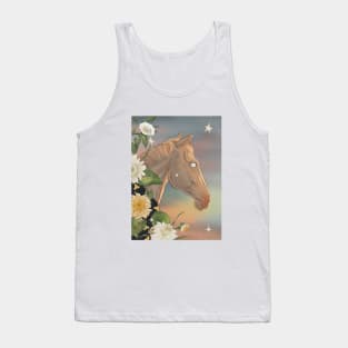 Mythical Horse with flowers and stars Tank Top
